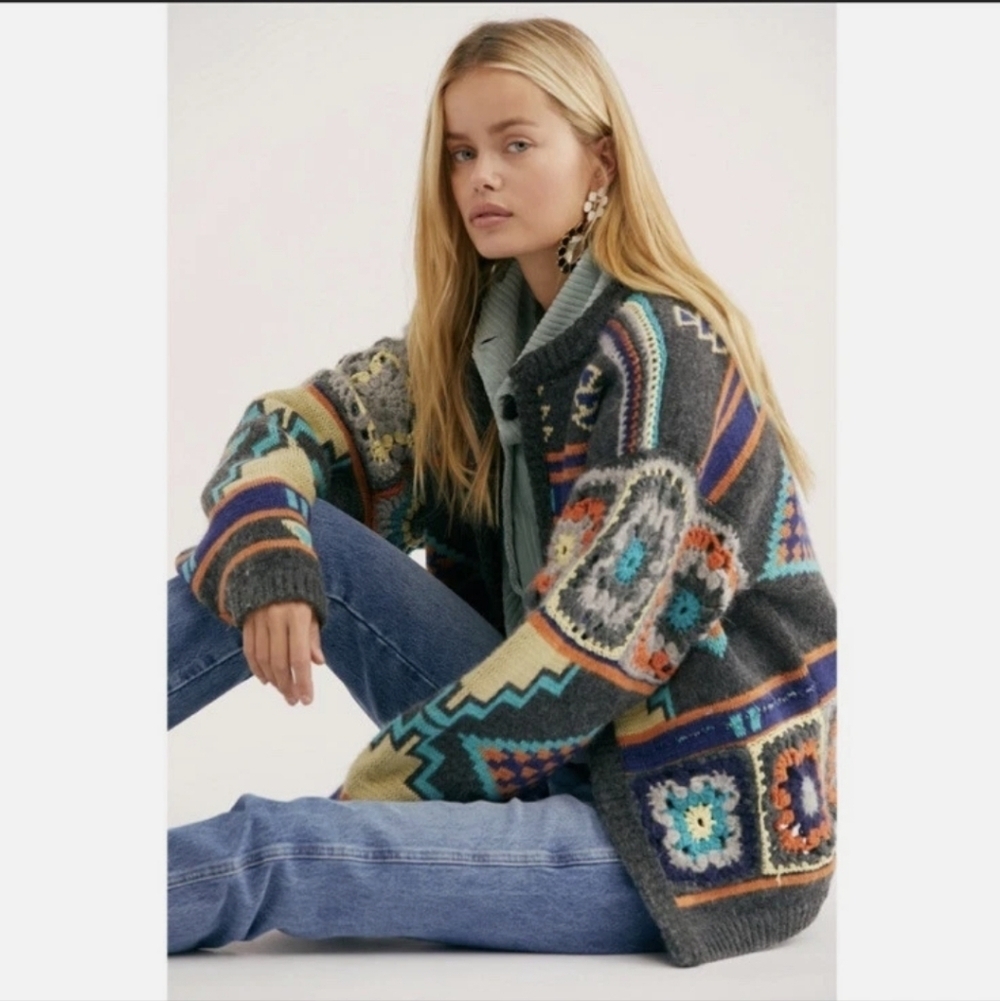 Free People Santa Rosa Crochet Cardi - Picture 2 of 14